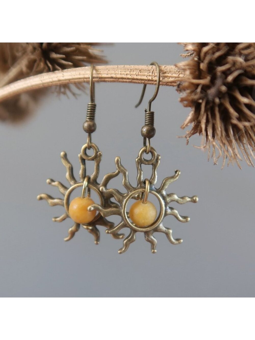 Yellow Jasper Earrings Blazing Sun Bright Stones Joyous Sunshine Crystal Jewelry
